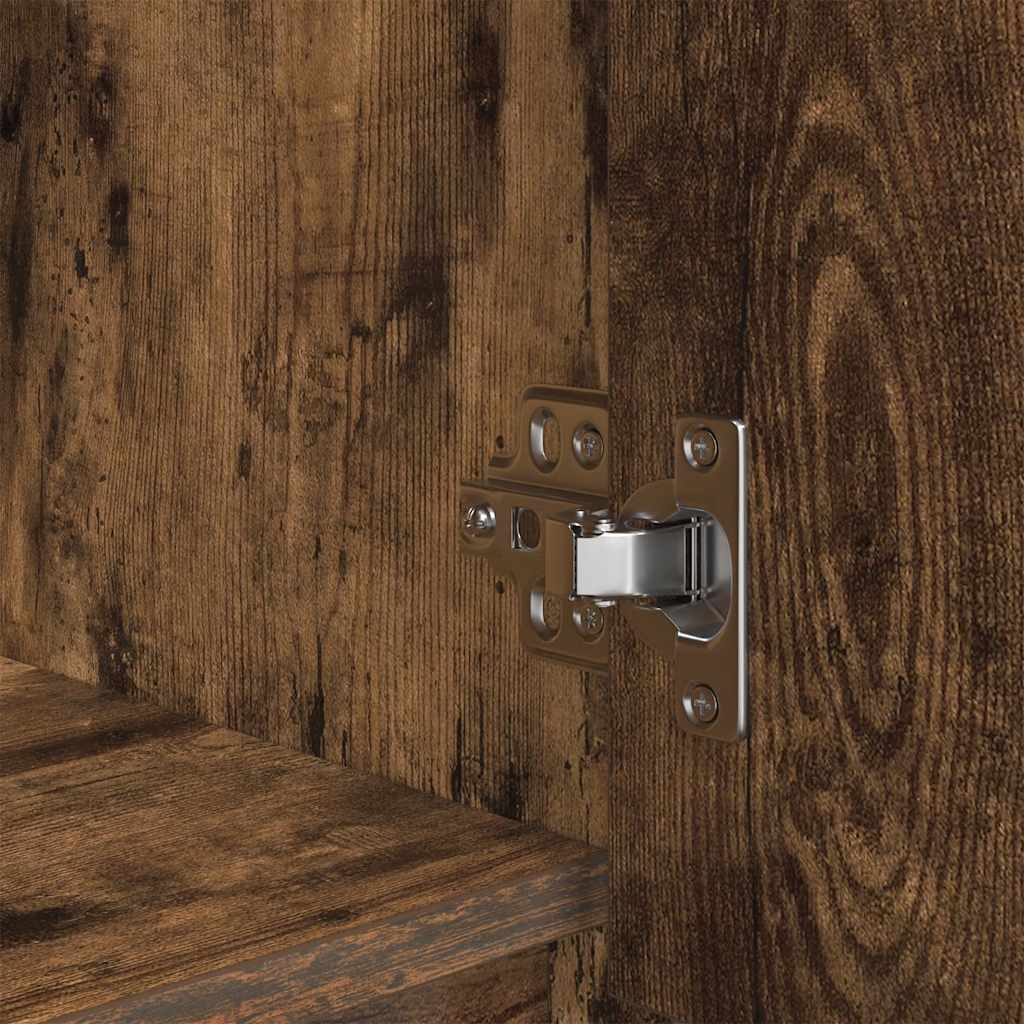 vidaXL Cabinet with Drawer Smoked Oak 55.5x34x119.5 cm Engineered Wood