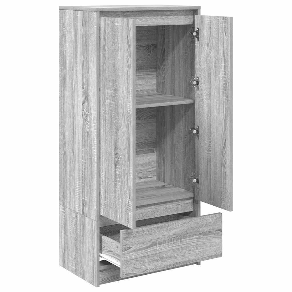 vidaXL Cabinet with Drawer Grey Sonoma 55.5x34x119.5 cm Engineered Wood