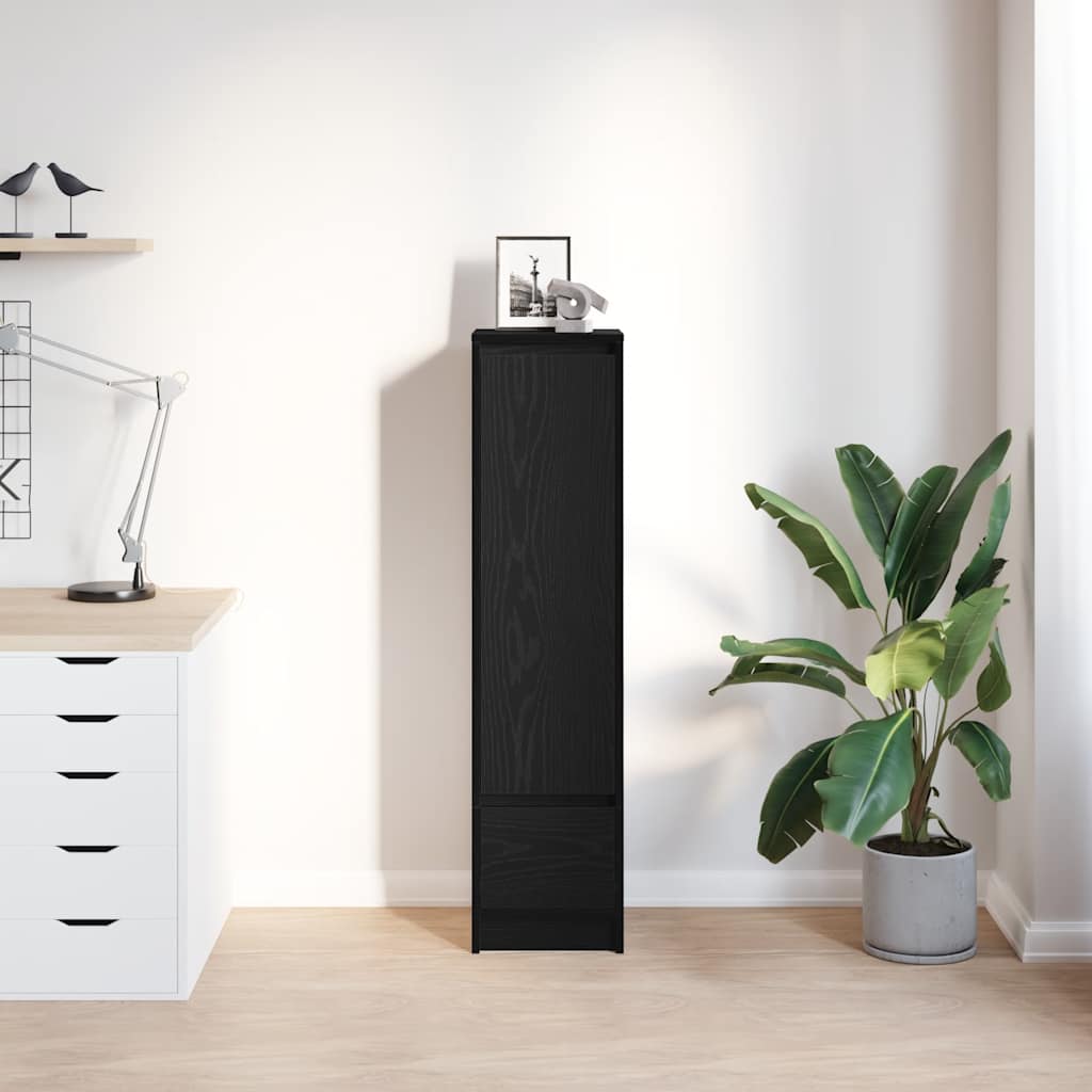 vidaXL Highboard Black Oak 29.5x34x119.5 cm Engineered Wood