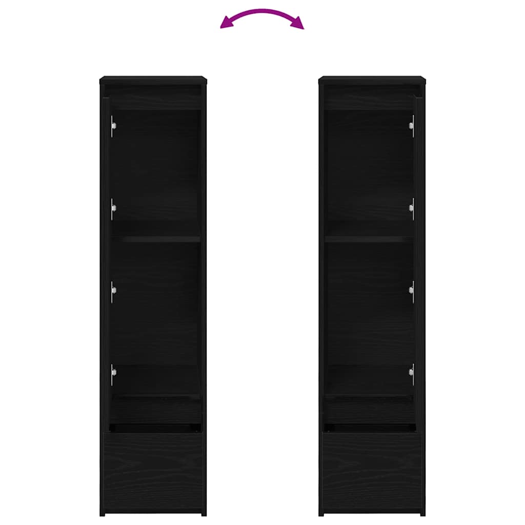 vidaXL Highboard Black Oak 29.5x34x119.5 cm Engineered Wood