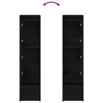 vidaXL Highboard Black Oak 29.5x34x119.5 cm Engineered Wood