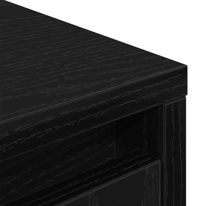 vidaXL Highboard Black Oak 29.5x34x119.5 cm Engineered Wood