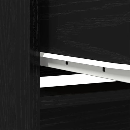 vidaXL Highboard Black Oak 29.5x34x119.5 cm Engineered Wood