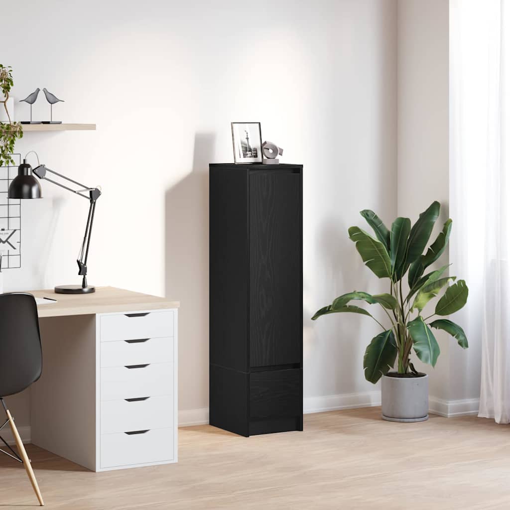 vidaXL Highboard Black Oak 29.5x34x119.5 cm Engineered Wood