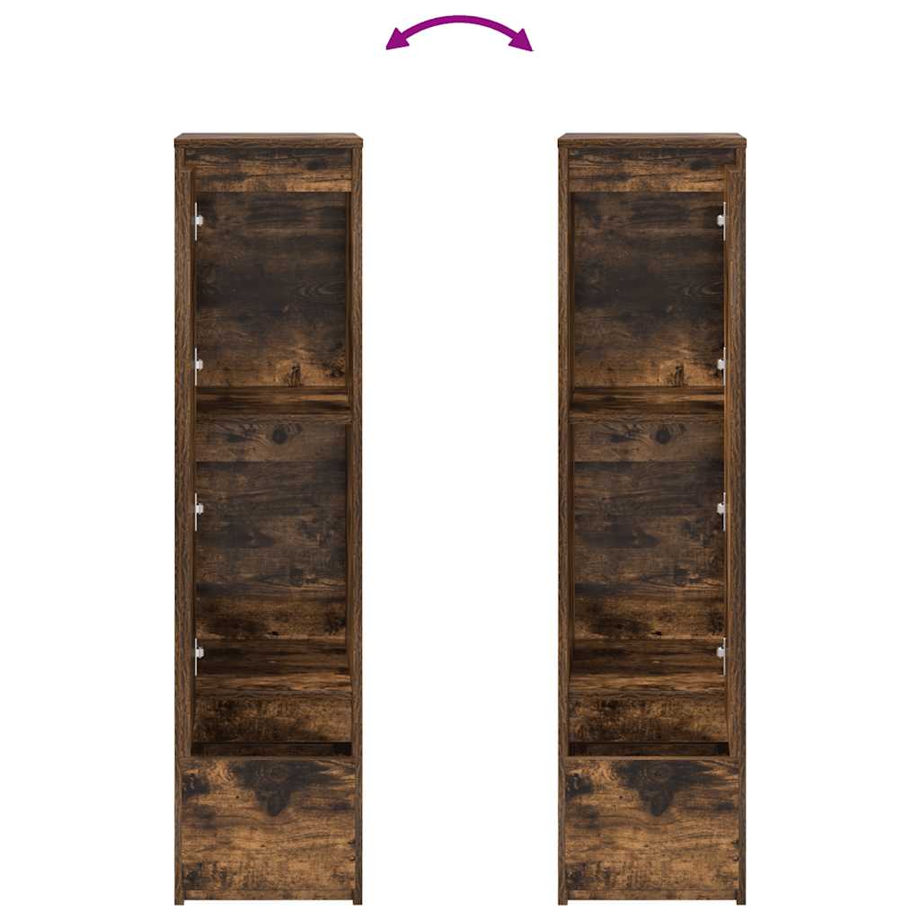 vidaXL Highboard Smoked Oak 29.5x34x119.5 cm Engineered Wood