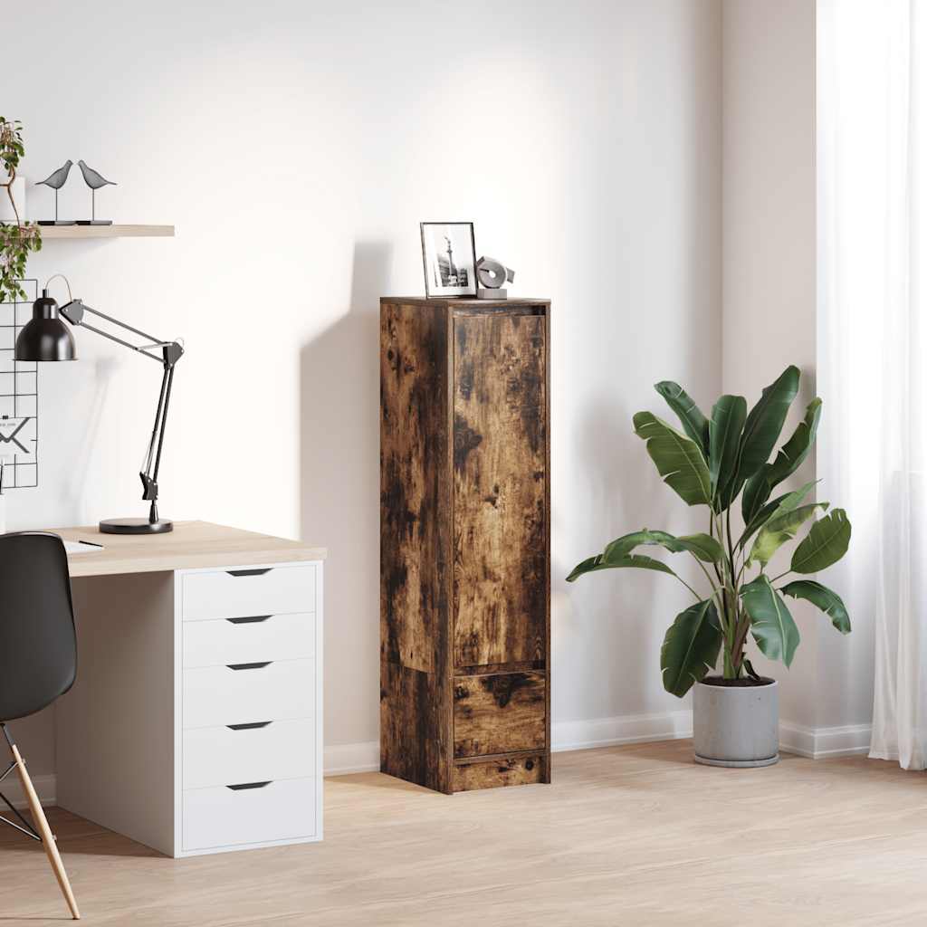 vidaXL Highboard Smoked Oak 29.5x34x119.5 cm Engineered Wood