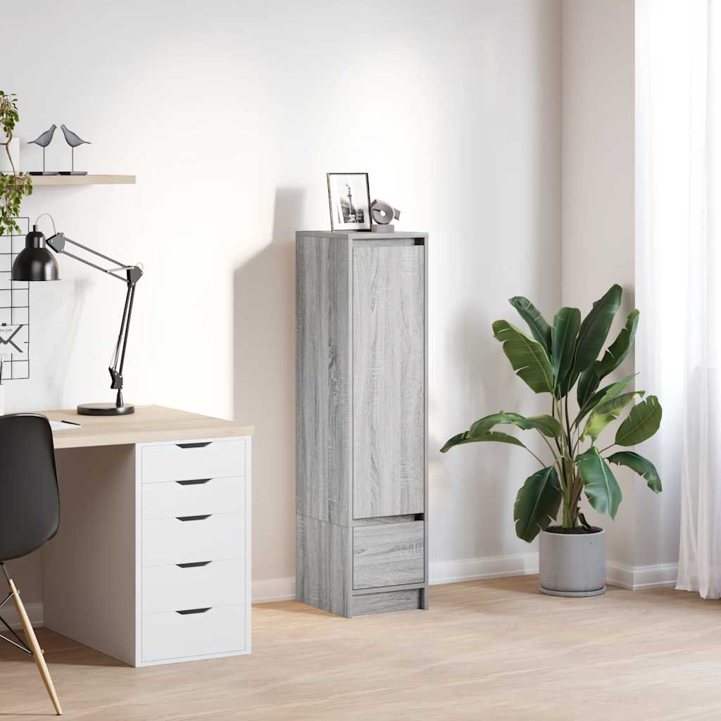 vidaXL Highboard Grey Sonoma 29.5x34x119.5 cm Engineered Wood