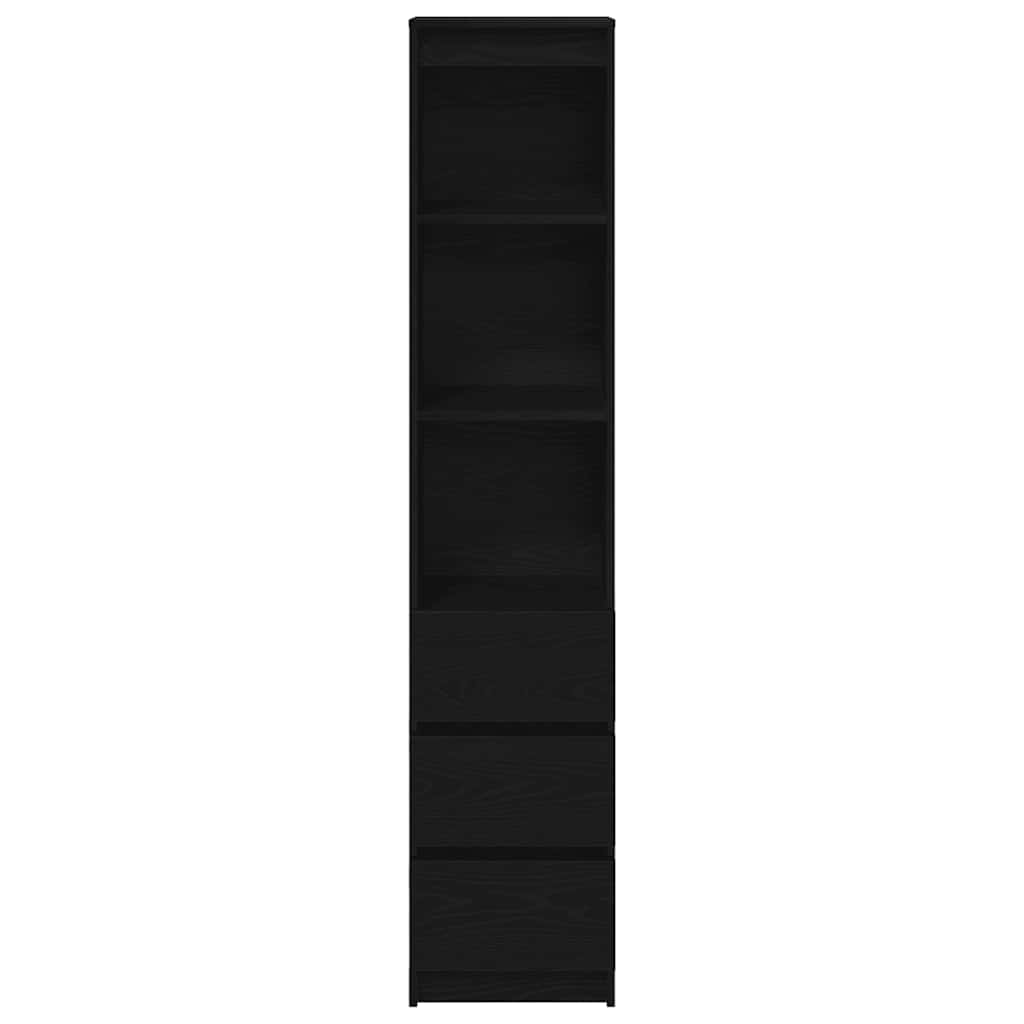 vidaXL Highboard Black Oak 37.5x35x180 cm Engineered Wood