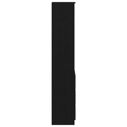 vidaXL Highboard Black Oak 37.5x35x180 cm Engineered Wood