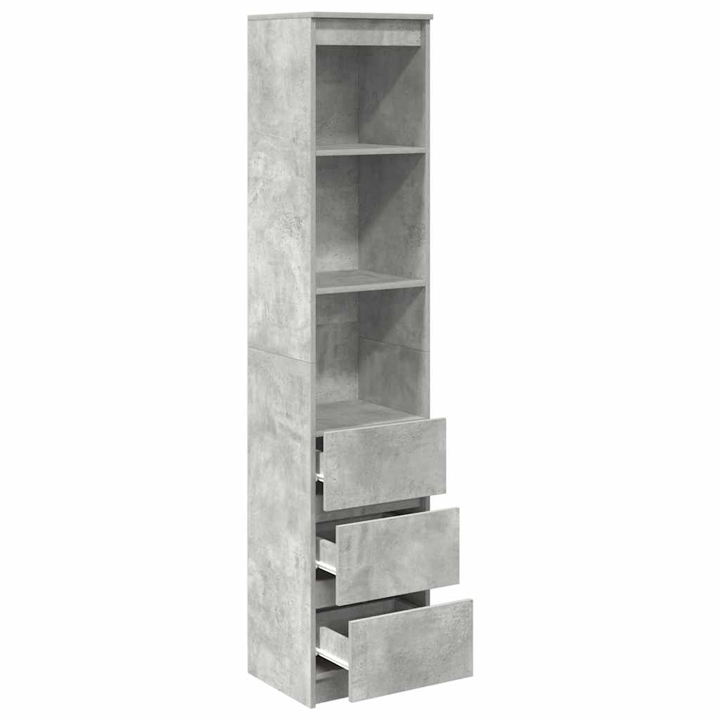 vidaXL Highboard Concrete Grey 37.5x35x180 cm Engineered Wood