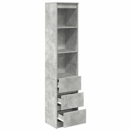 vidaXL Highboard Concrete Grey 37.5x35x180 cm Engineered Wood