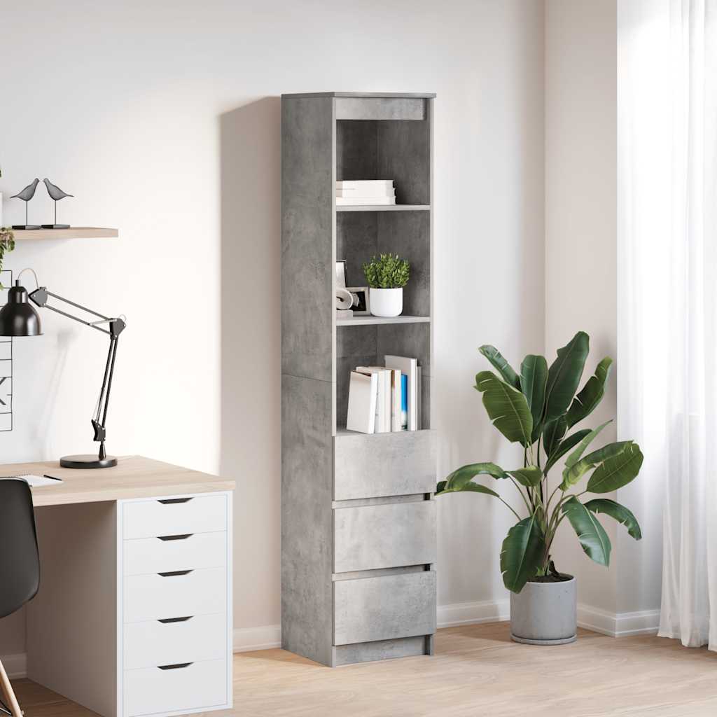 vidaXL Highboard Concrete Grey 37.5x35x180 cm Engineered Wood