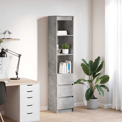 vidaXL Highboard Concrete Grey 37.5x35x180 cm Engineered Wood