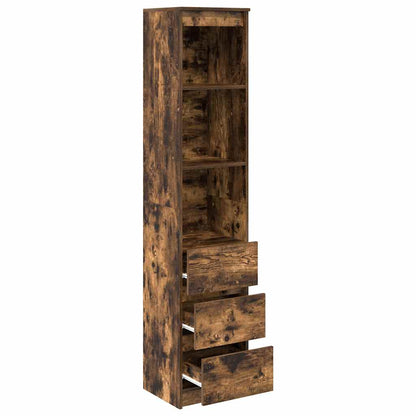 vidaXL Highboard Smoked Oak 37.5x35x180 cm Engineered Wood