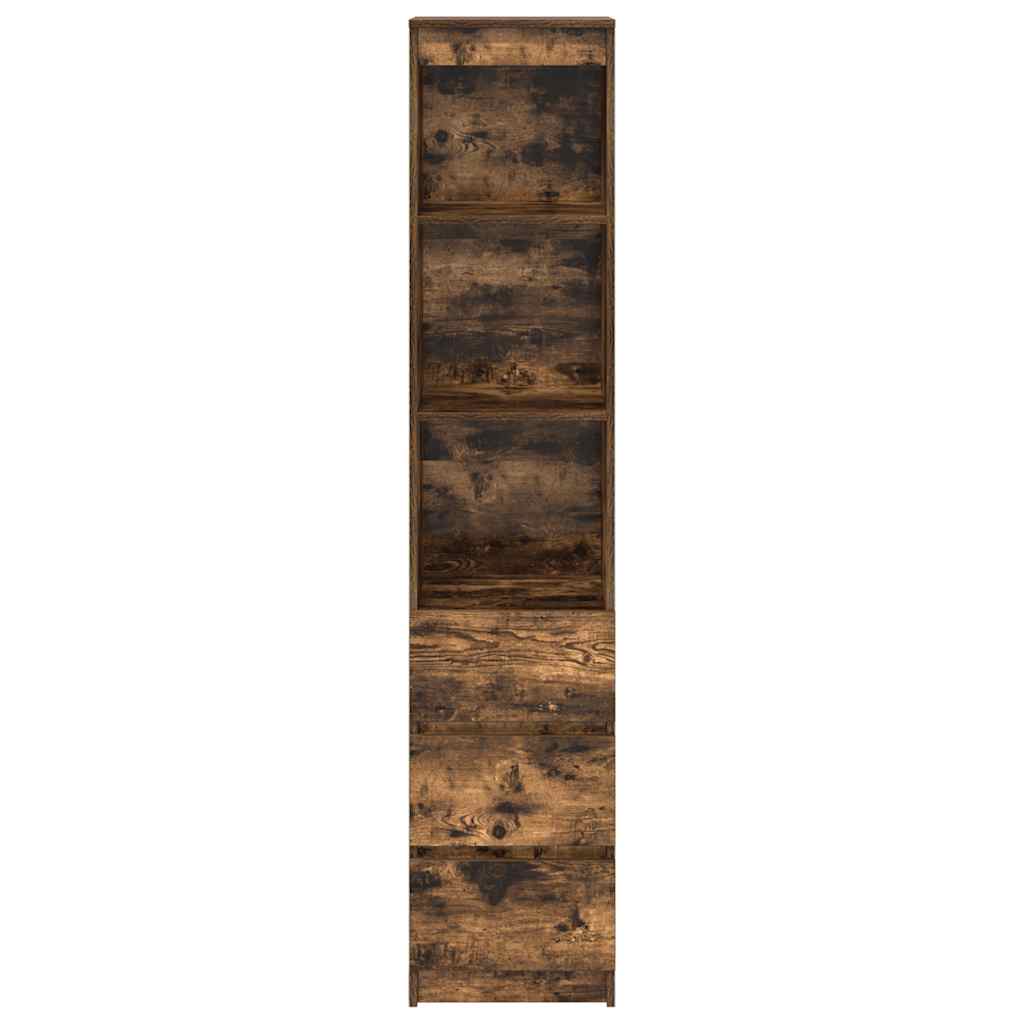 vidaXL Highboard Smoked Oak 37.5x35x180 cm Engineered Wood