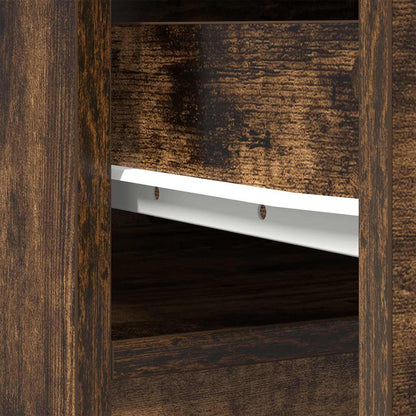 vidaXL Highboard Smoked Oak 37.5x35x180 cm Engineered Wood
