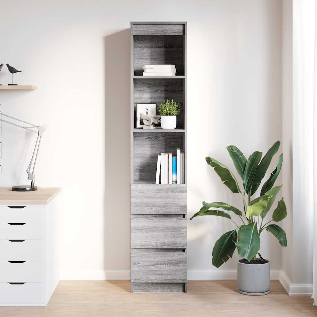 vidaXL Highboard Grey Sonoma 37.5x35x180 cm Engineered Wood