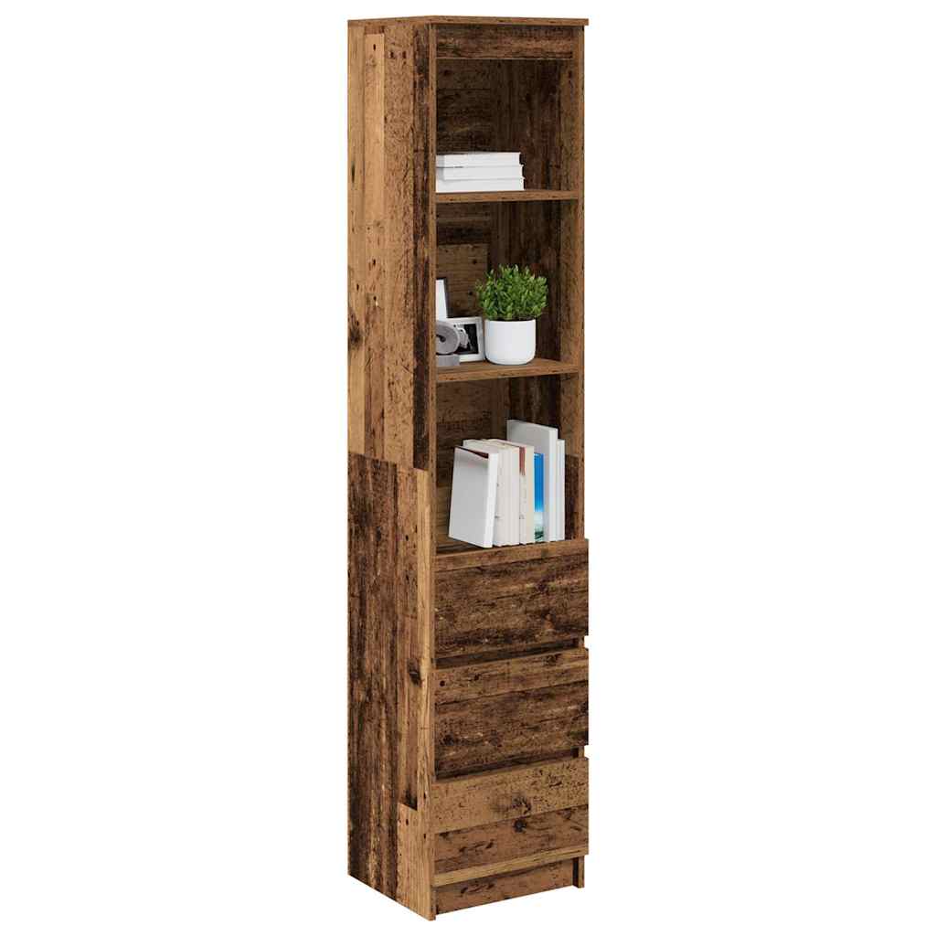 vidaXL Highboard Old Wood 37.5x35x180 cm Engineered Wood