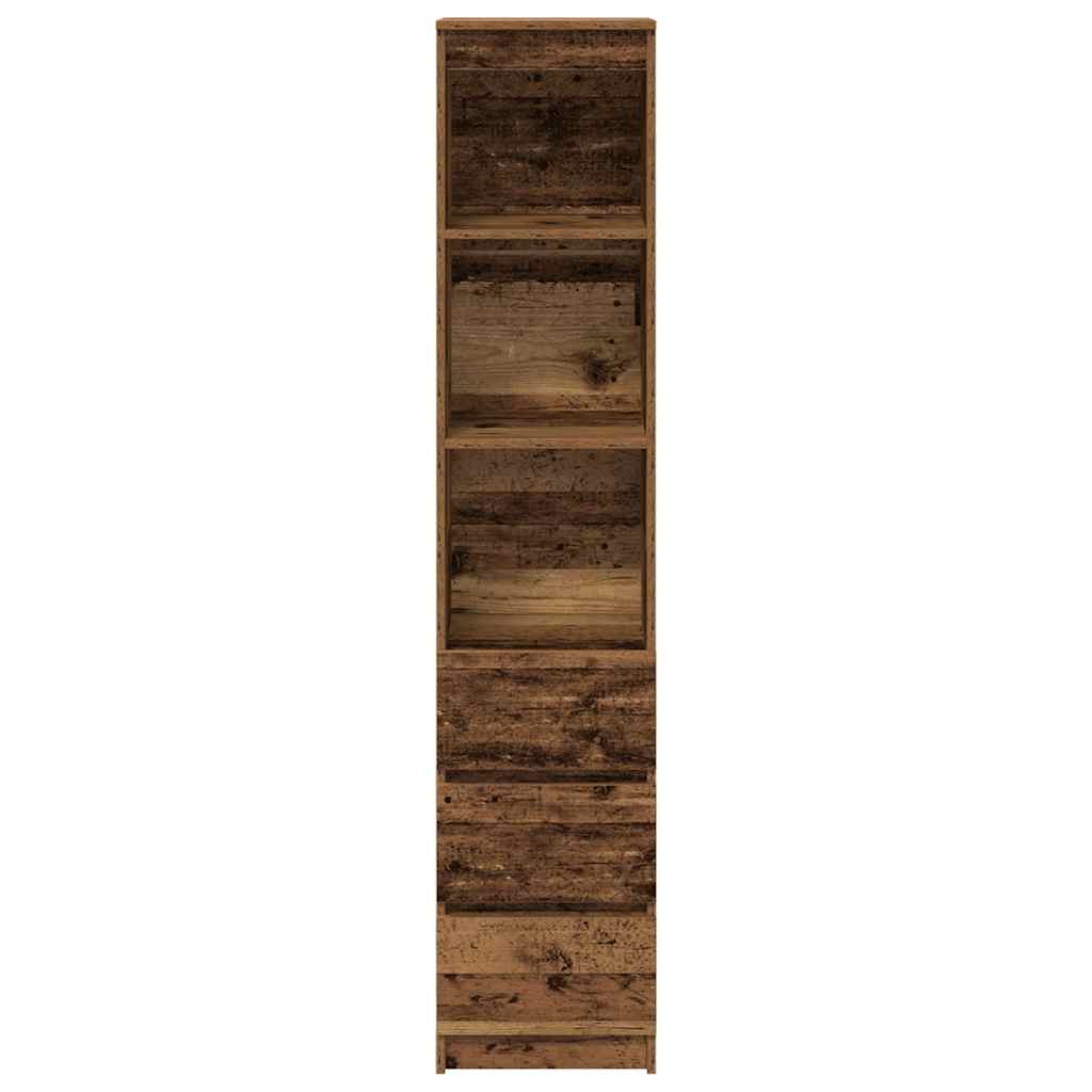 vidaXL Highboard Old Wood 37.5x35x180 cm Engineered Wood