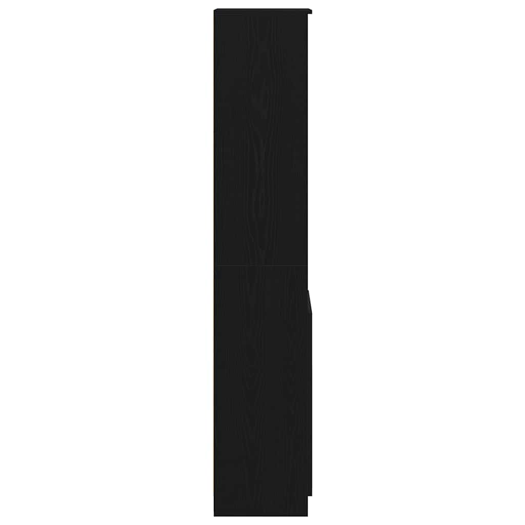 vidaXL Highboard Black Oak 37.5x35x180 cm Engineered Wood