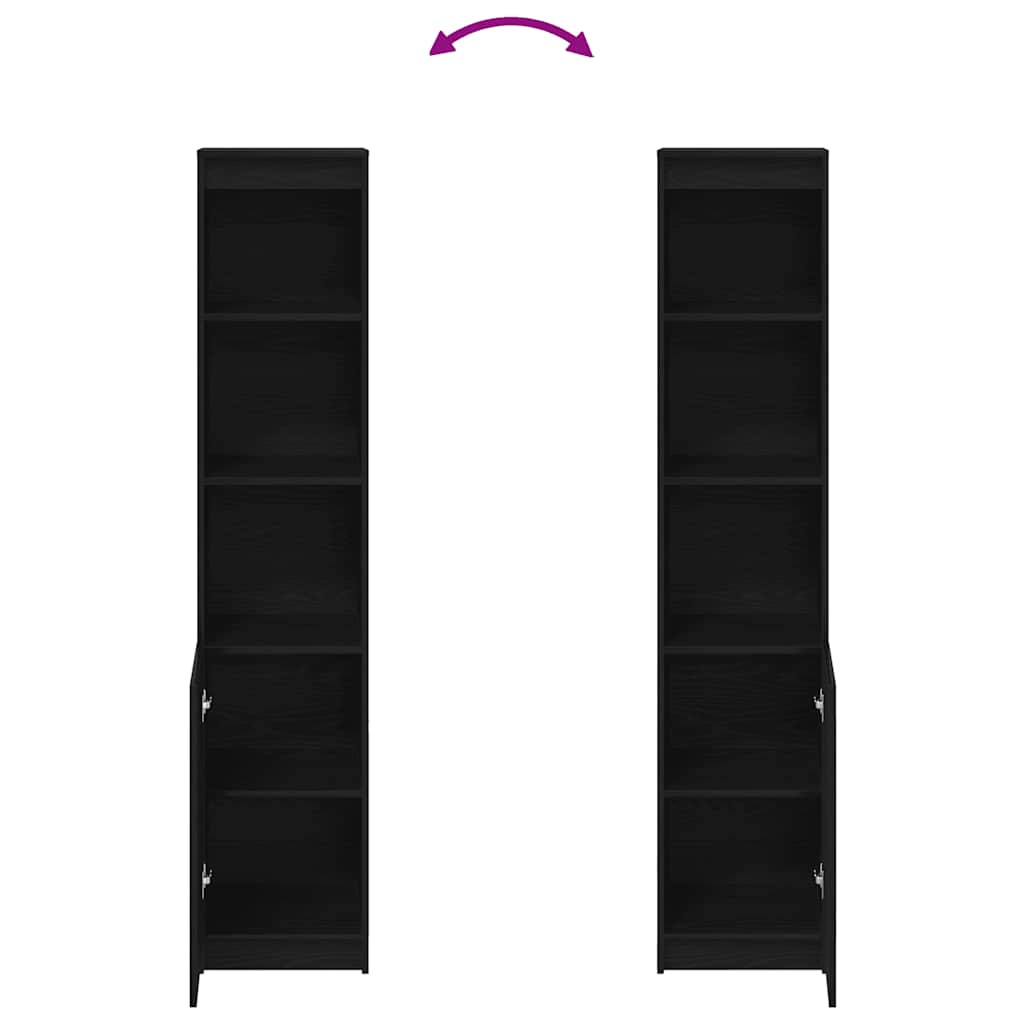 vidaXL Highboard Black Oak 37.5x35x180 cm Engineered Wood