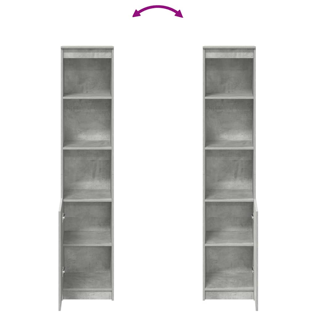 vidaXL Highboard Concrete Grey 37.5x35x180 cm Engineered Wood