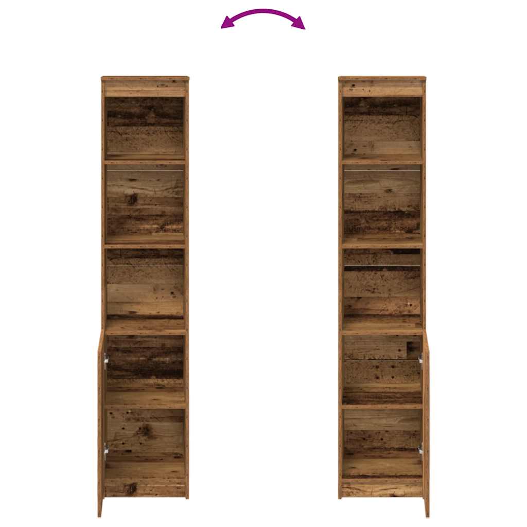 vidaXL Highboard Old Wood 37.5x35x180 cm Engineered Wood