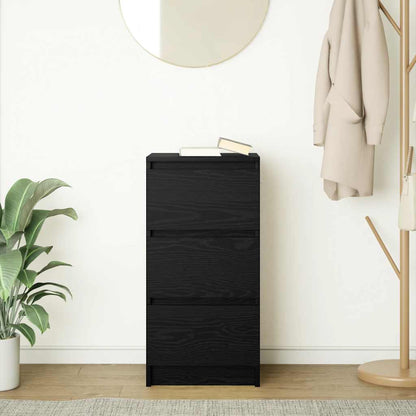 vidaXL Sideboard Black Oak 37.5x35x76 cm Engineered Wood