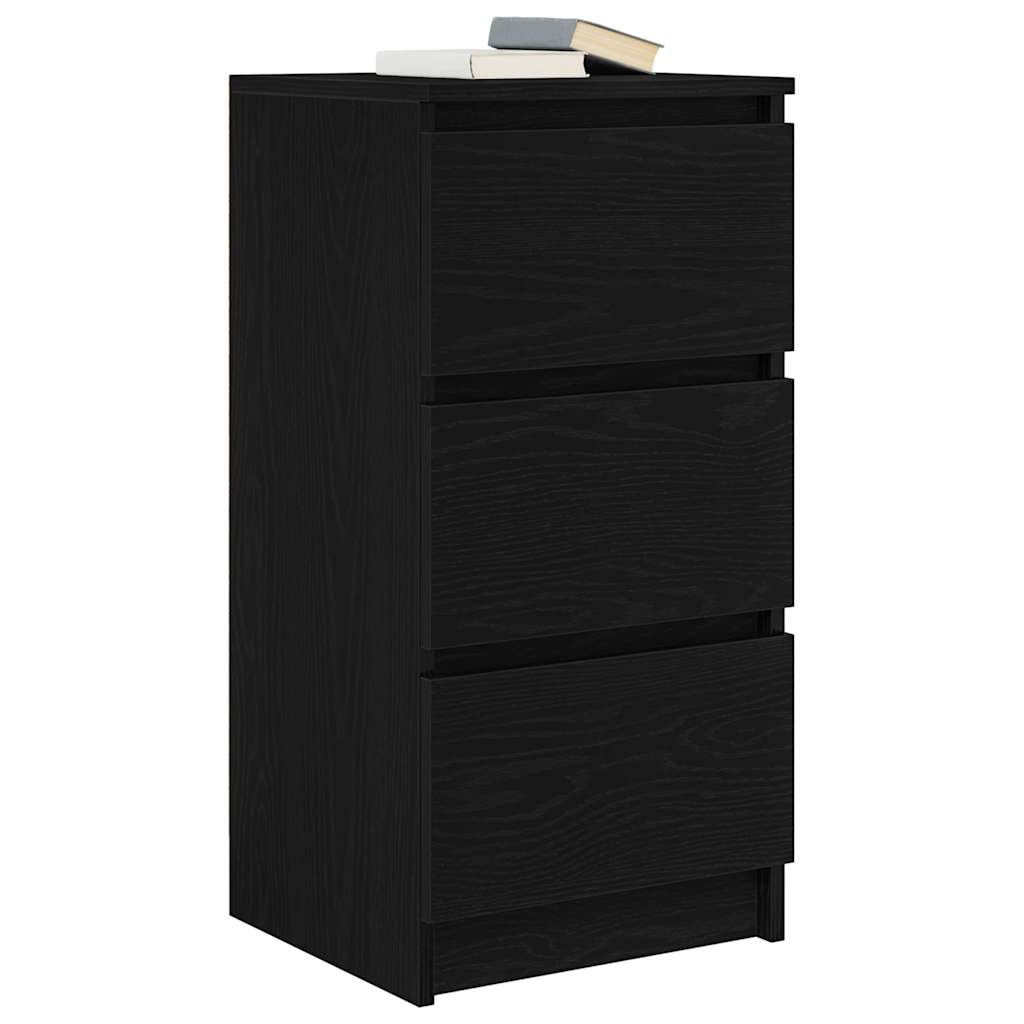 vidaXL Sideboard Black Oak 37.5x35x76 cm Engineered Wood