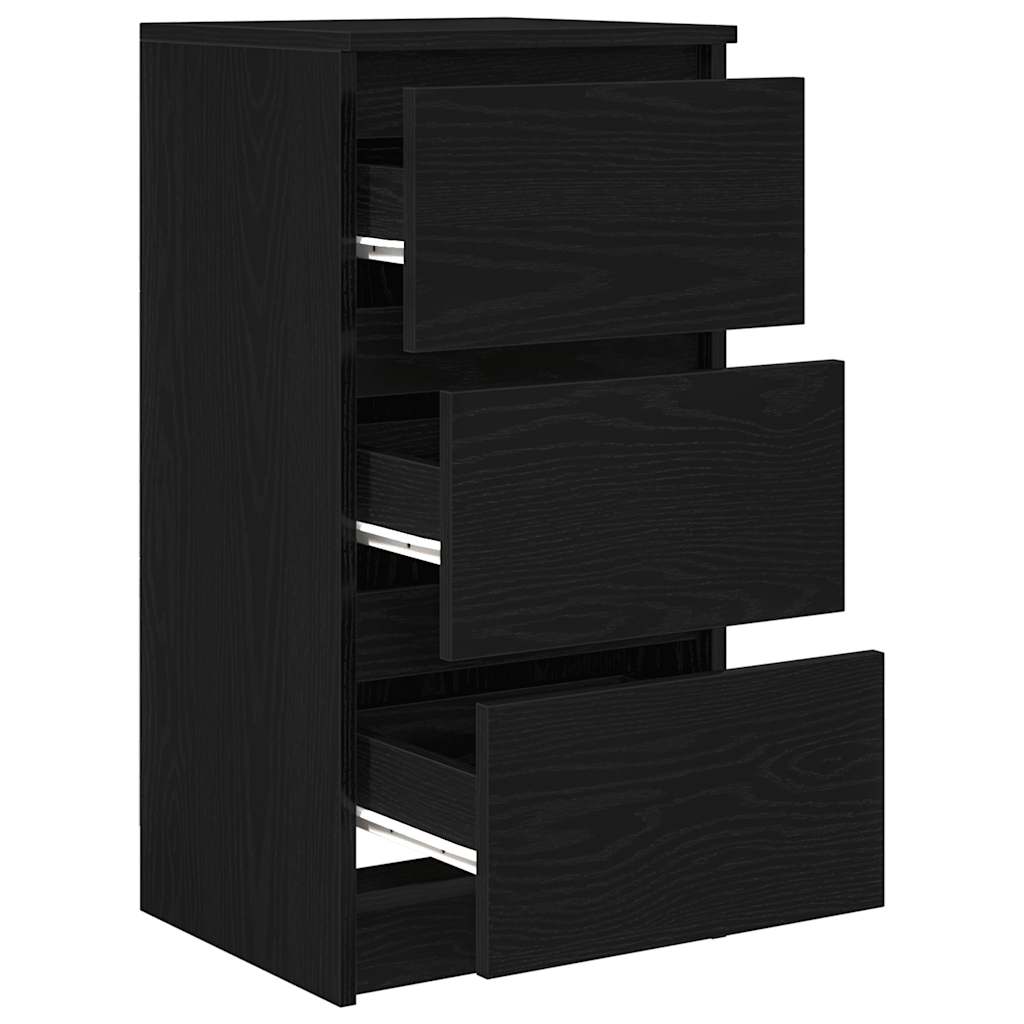 vidaXL Sideboard Black Oak 37.5x35x76 cm Engineered Wood