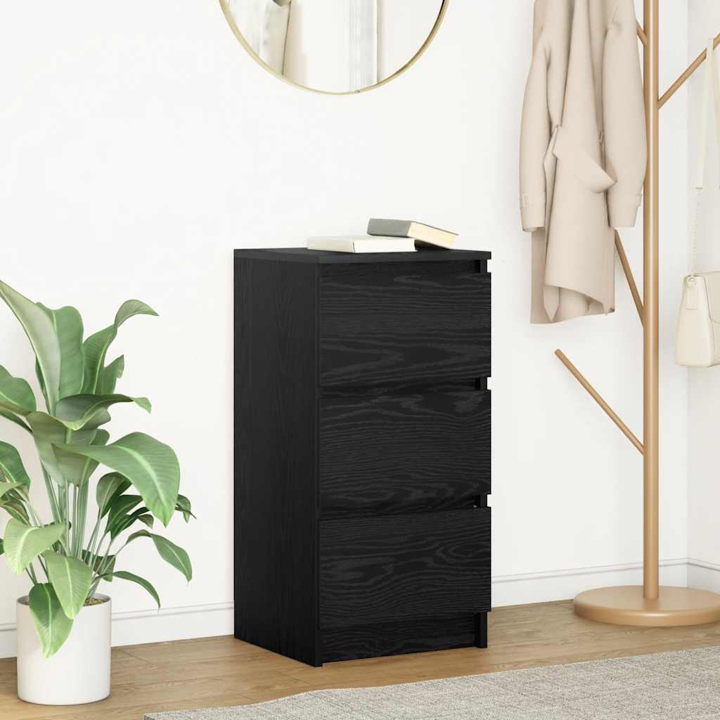 vidaXL Sideboard Black Oak 37.5x35x76 cm Engineered Wood