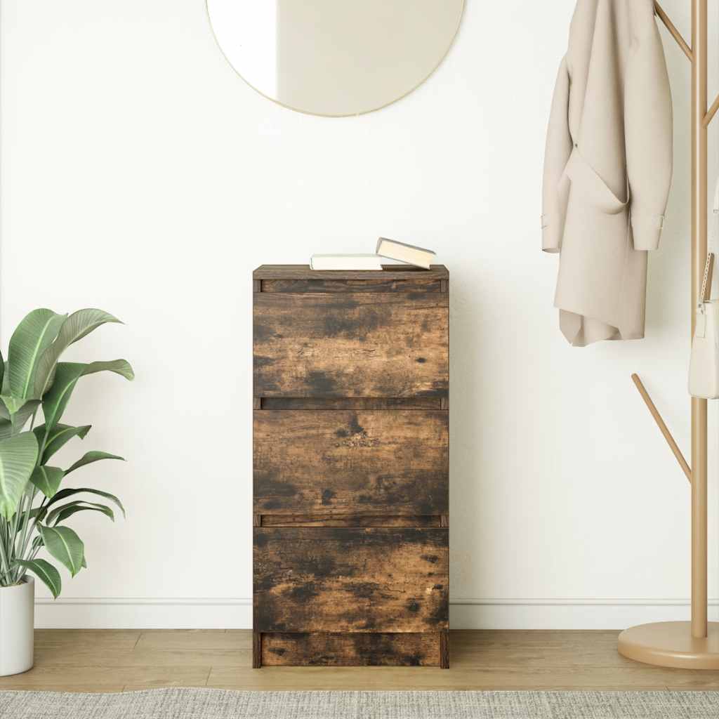vidaXL Sideboard Smoked Oak 37.5x35x76 cm Engineered Wood