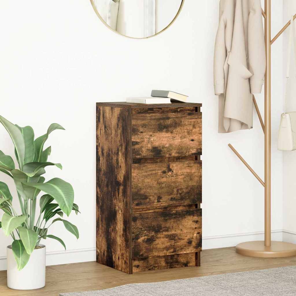 vidaXL Sideboard Smoked Oak 37.5x35x76 cm Engineered Wood