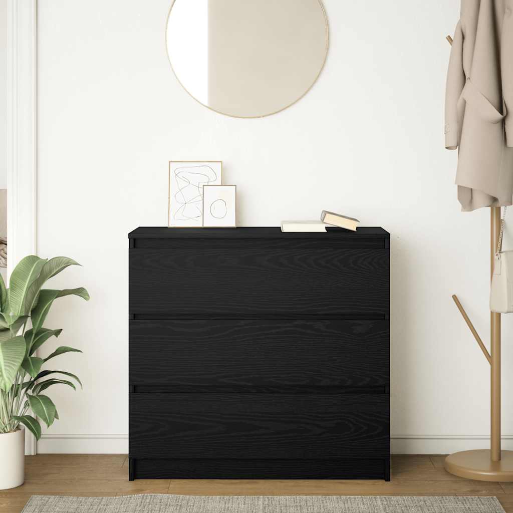 vidaXL Sideboard Black Oak 80x35x76 cm Engineered Wood