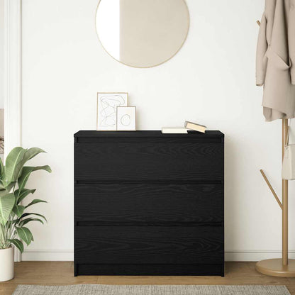 vidaXL Sideboard Black Oak 80x35x76 cm Engineered Wood