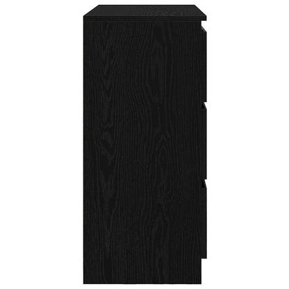 vidaXL Sideboard Black Oak 80x35x76 cm Engineered Wood