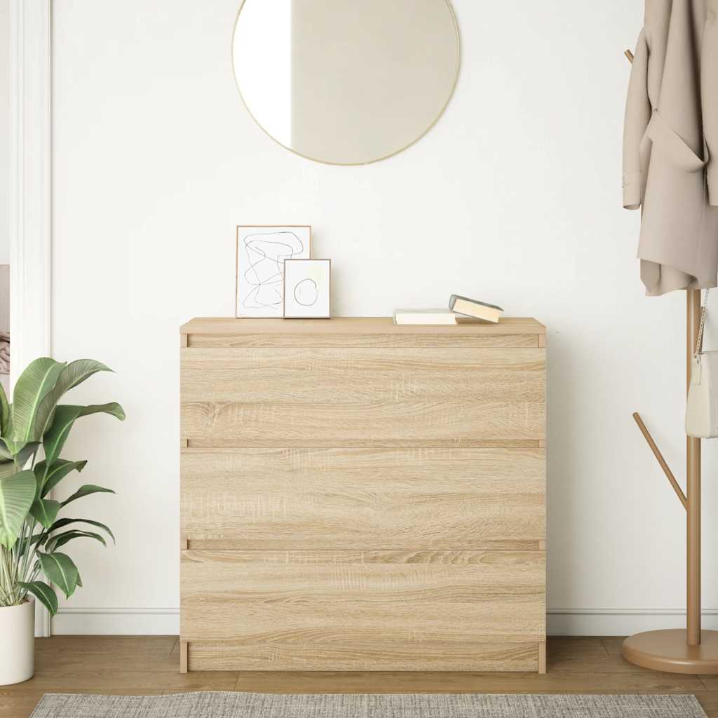 vidaXL Sideboard Sonoma Oak 80x35x76 cm Engineered Wood
