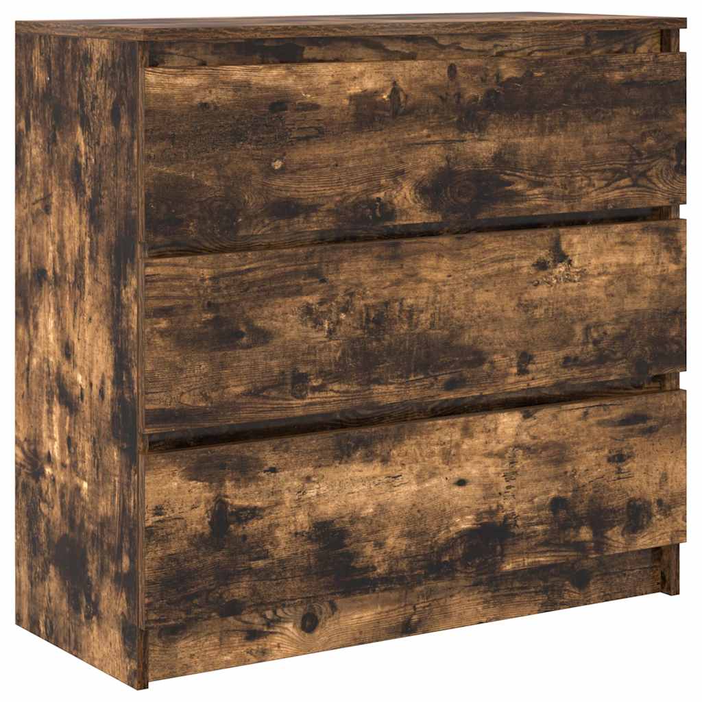 vidaXL Sideboard Smoked Oak 80x35x76 cm Engineered Wood