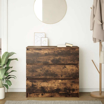 vidaXL Sideboard Smoked Oak 80x35x76 cm Engineered Wood
