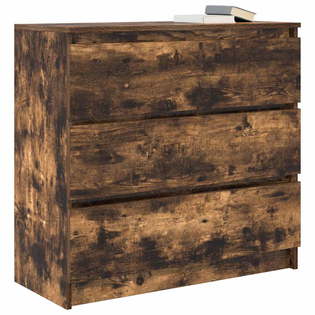 vidaXL Sideboard Smoked Oak 80x35x76 cm Engineered Wood