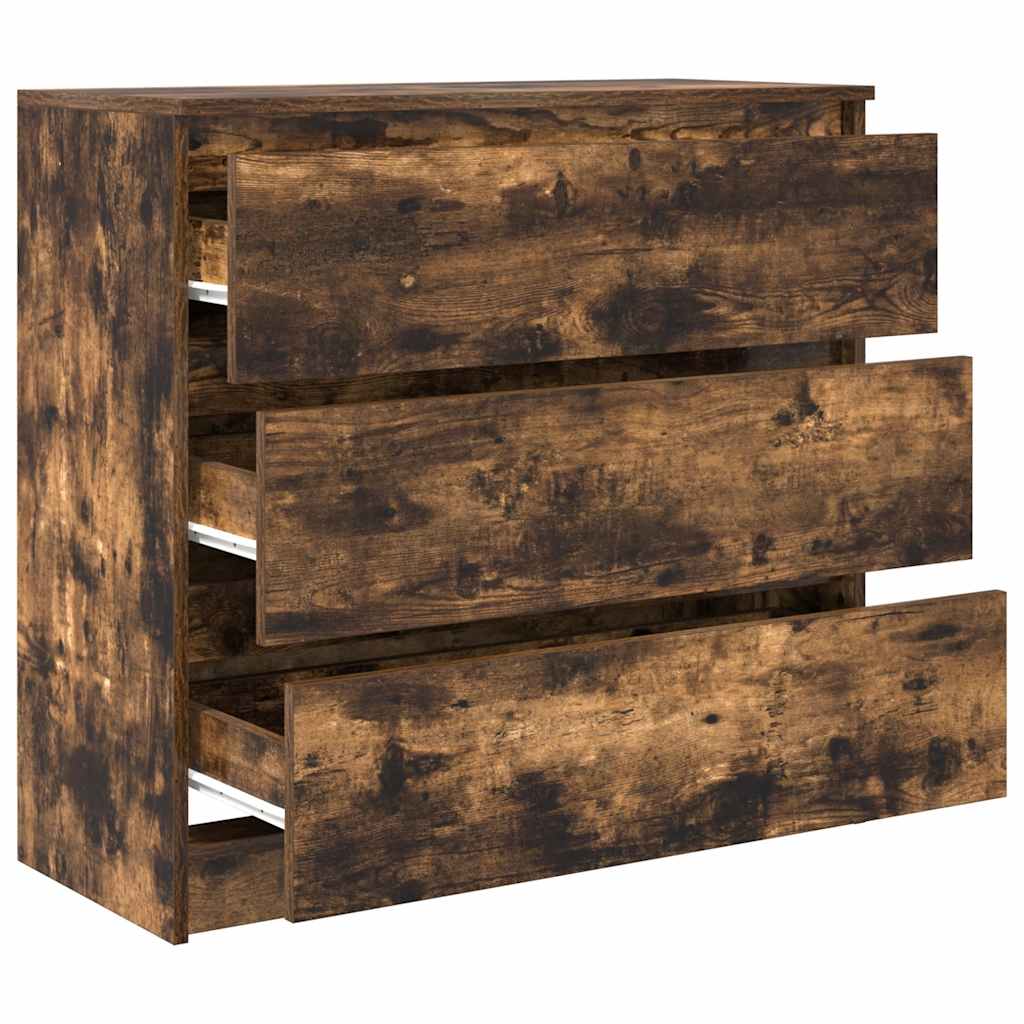 vidaXL Sideboard Smoked Oak 80x35x76 cm Engineered Wood