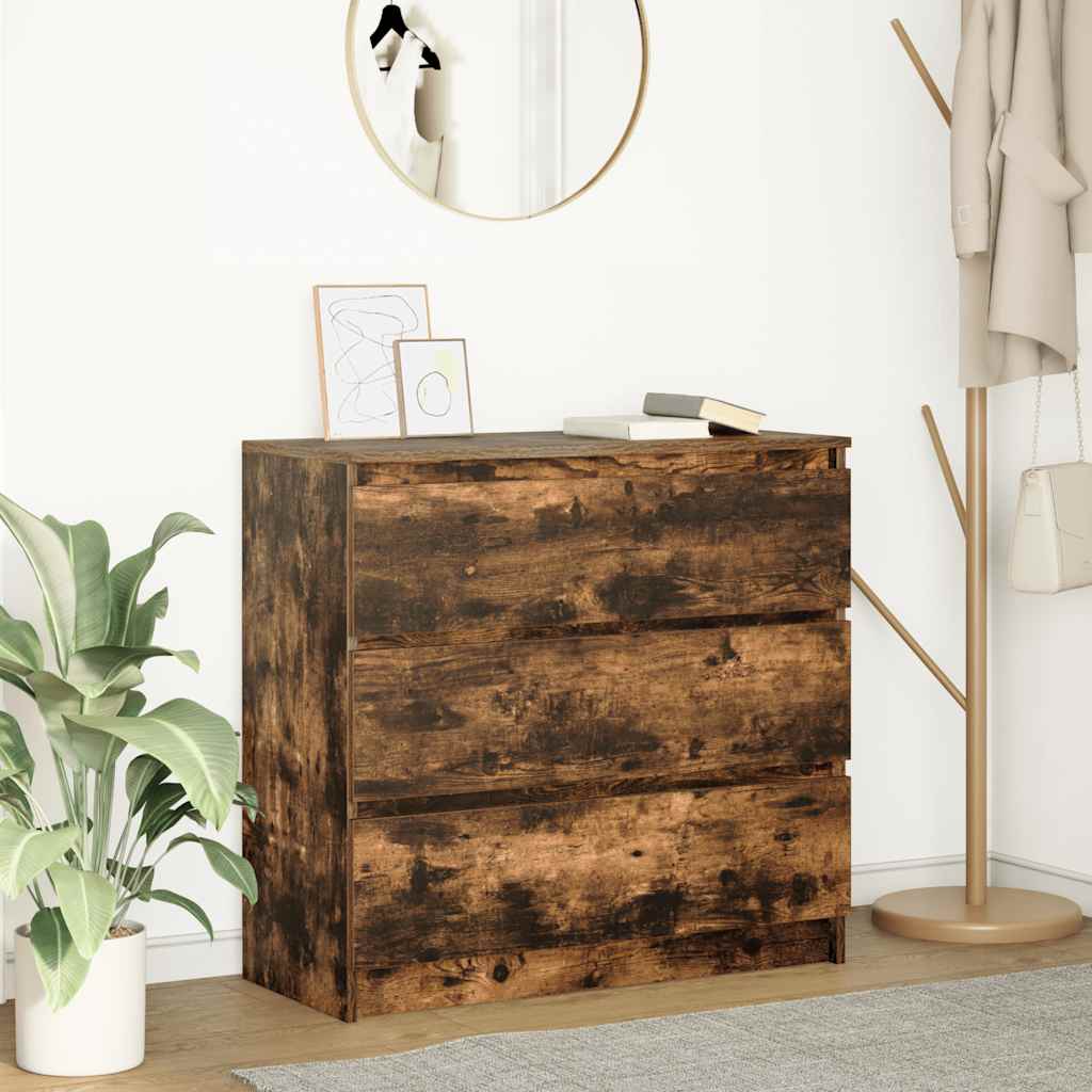 vidaXL Sideboard Smoked Oak 80x35x76 cm Engineered Wood
