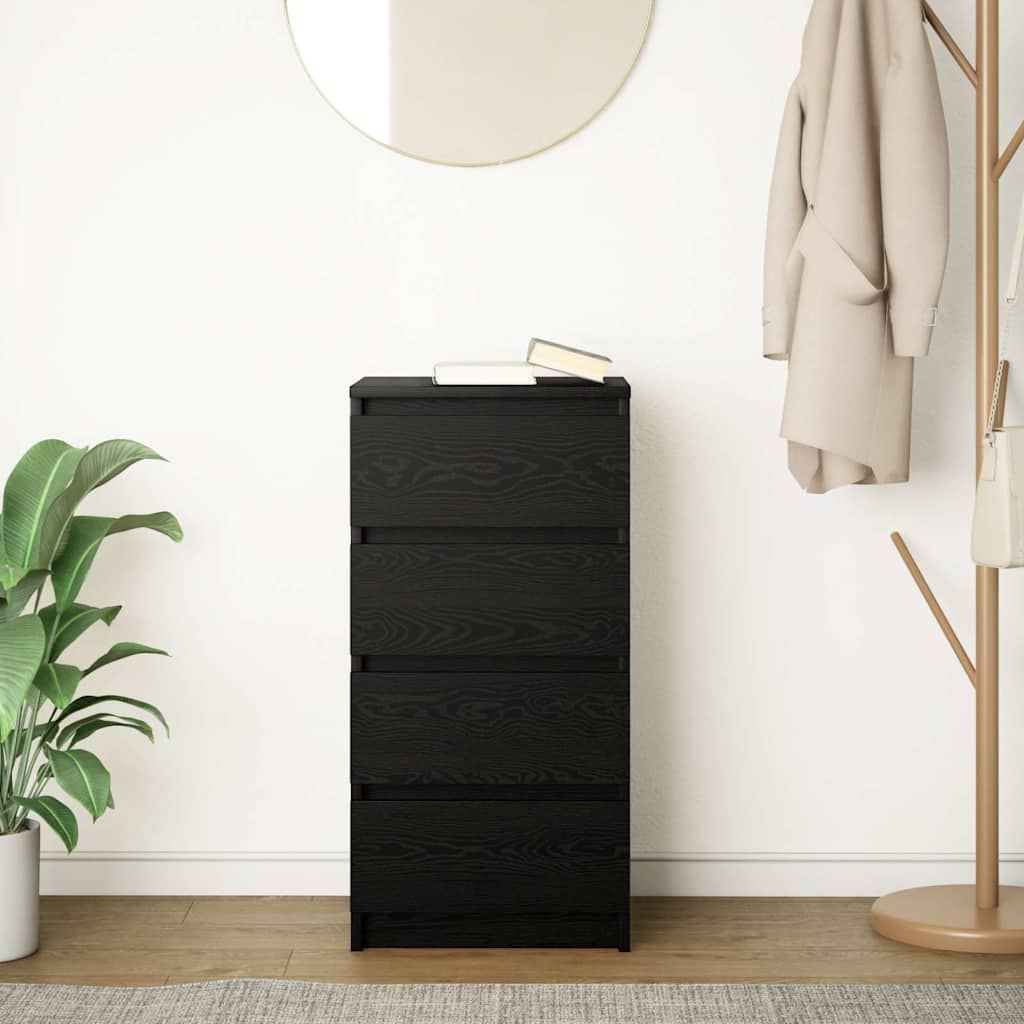 vidaXL Sideboard Black Oak 37.5x35x76 cm Engineered Wood
