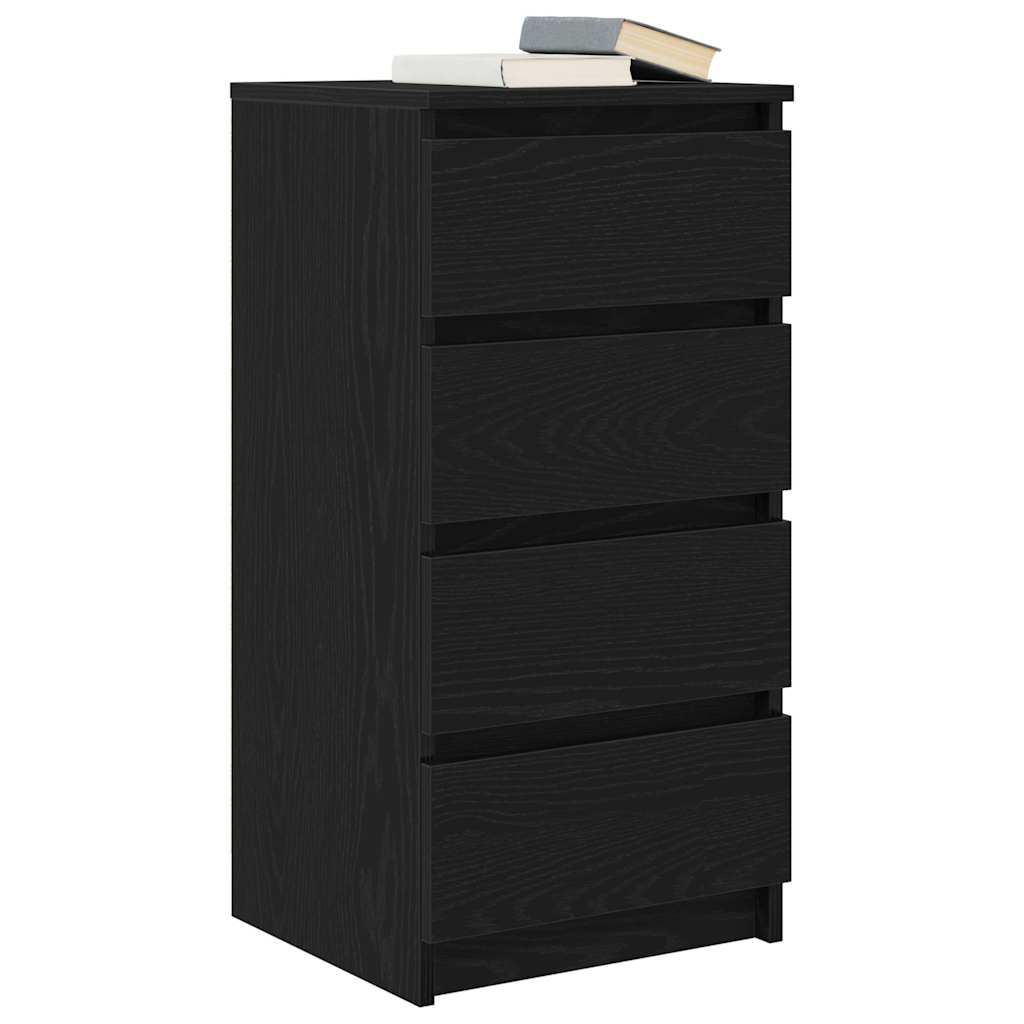 vidaXL Sideboard Black Oak 37.5x35x76 cm Engineered Wood