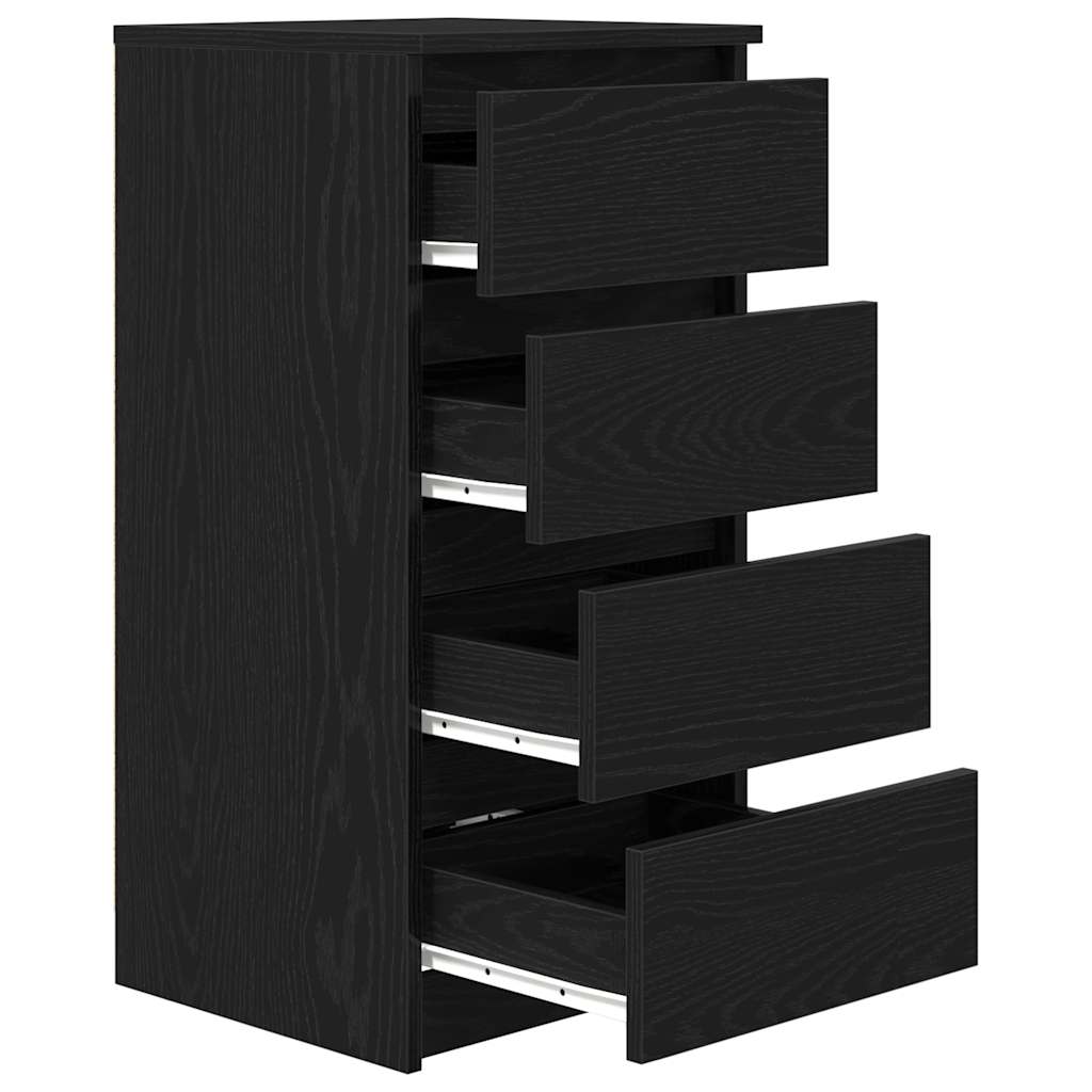 vidaXL Sideboard Black Oak 37.5x35x76 cm Engineered Wood