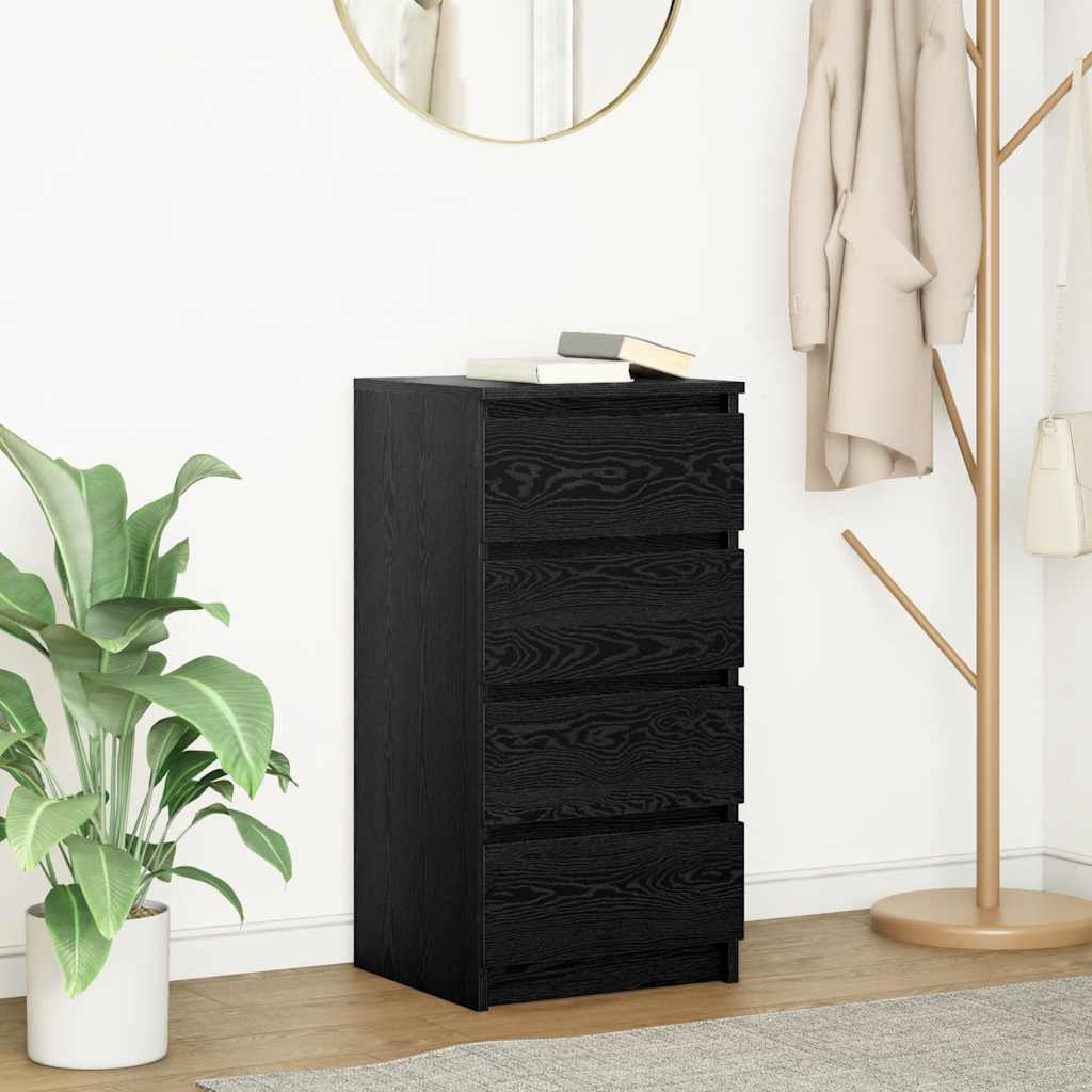 vidaXL Sideboard Black Oak 37.5x35x76 cm Engineered Wood