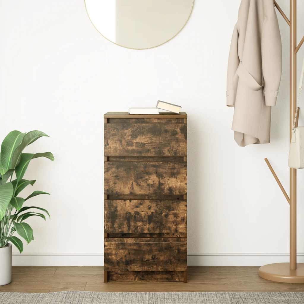 vidaXL Sideboard Smoked Oak 37.5x35x76 cm Engineered Wood