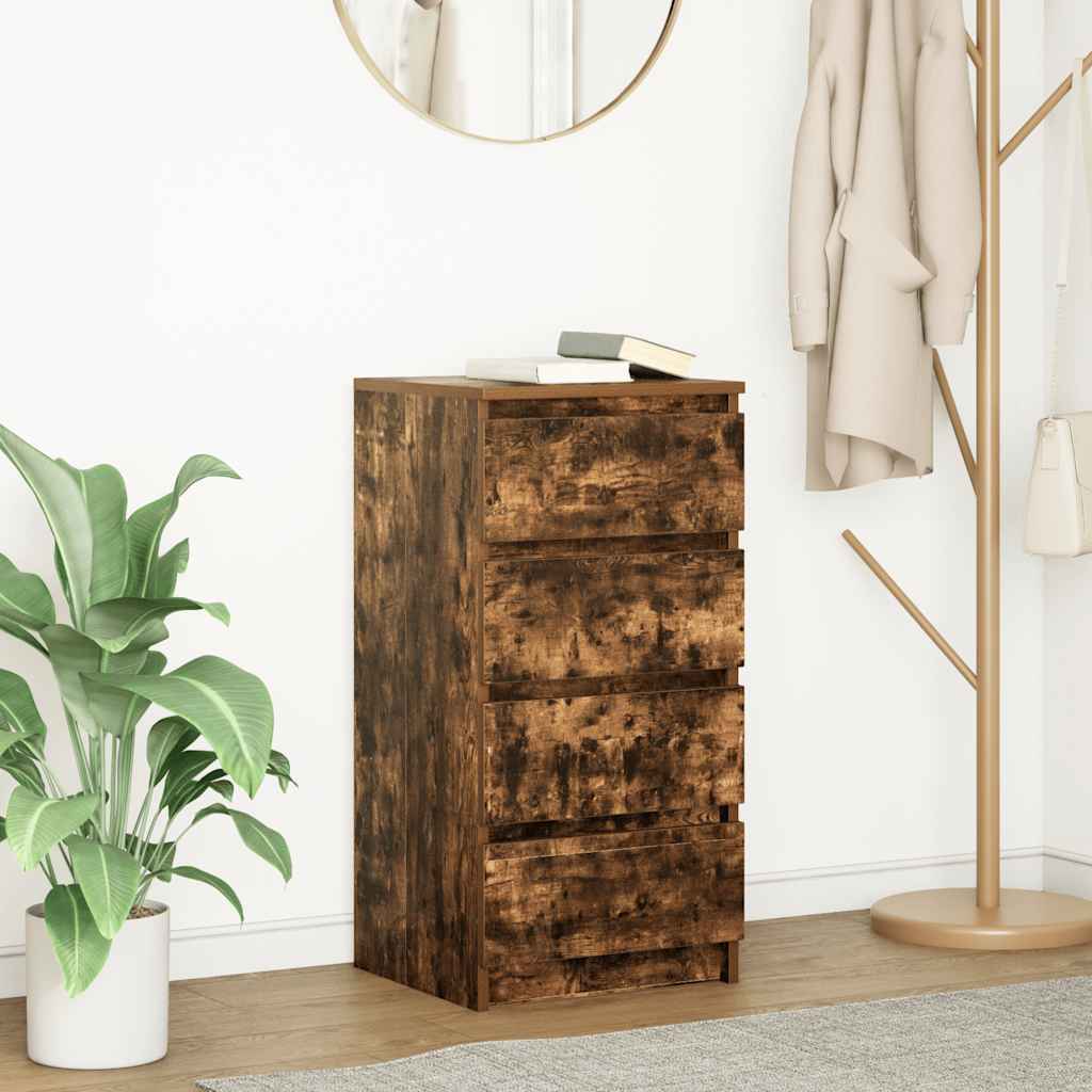vidaXL Sideboard Smoked Oak 37.5x35x76 cm Engineered Wood