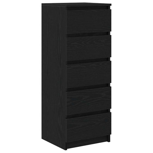 vidaXL Sideboard with Drawers Black Oak 37.5x35x99 cm Engineered Wood