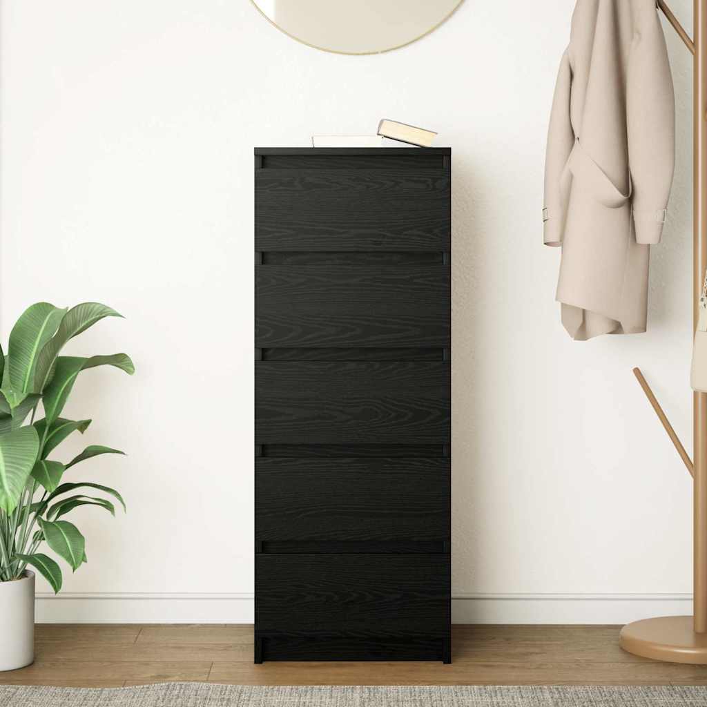 vidaXL Sideboard with Drawers Black Oak 37.5x35x99 cm Engineered Wood